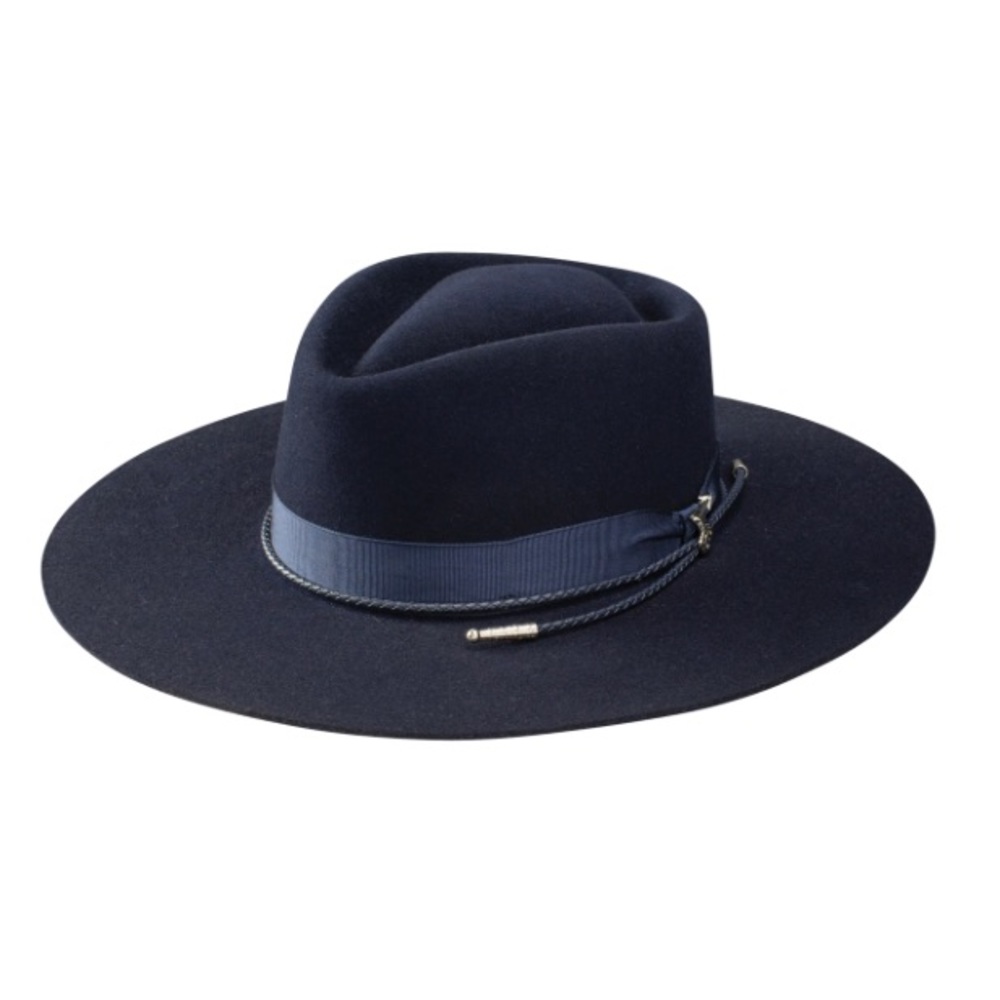 Stetson Navy Dylan Wide Brim Wool Fedora (size medium, men’s)